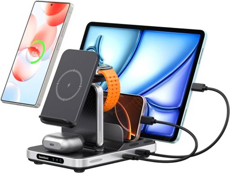 Zdjęcie: STACJA ŁADUJĄCA DO URZĄDZEN SAMSUNG 5w1 60W TELEFON ZEGAREK TABLET SŁUCHAWK